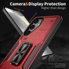 For Samsung Galaxy S25 5G Ring Holder PC Hybrid TPU Phone Case(Red)