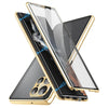 For Samsung Galaxy S25 Ultra 5G HD Full Cover Magnetic Metal Tempered Glass Phone Case(Gold)