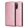 For iPhone 15 Pro Magnetic Vertical Flip Leather Phone Case(Rose Gold)