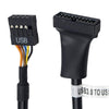 USB 2.0 9Pin Motherboard Female to USB 3.0 19Pin Housing Male Adapter Cable, Length: 15cm(Black)