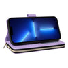 For iPhone 13 Pro Max Nine-card Slots Zipper Wallet Bag Leather Phone Case(Light Purple)