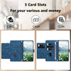 For iPhone 13 Pro Max Tulips Embossed Leather Phone Case with Lanyard(Blue)