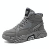 QC-YY2001 Winter Hiking High-top Sports Fleece Men Shoes Outdoor Work Shoes, Size: 44(Grey)