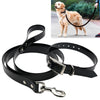 TPU Dog Collar & Retractable Lead, Small, Black (40cm Collar, 120cm Lead)
