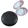 Makeup Small Mirror Folding Portable Clamshell Circular Mirror(Black)