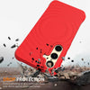 For Samsung Galaxy S25 5G Wave Texture MagSafe Magnetic Liquid Silicone Phone Case(Red)