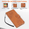 For Samsung Galaxy S22 5G Rose Flower Embossed 3-Card Slots Leather Phone Case(Brown)