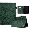 For Amazon Kindle Paperwhite 12th 2024 Fortune Tree Pressure Flower Smart Leather Tablet Case(Green)