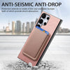 For Samsung Galaxy S25 Ultra 5G Retro Magsafe Card Bag PU Back Cover Phone Case(Pink)