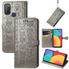 For Alcatel 1S 2021 Lovely Cat and Dog Embossing Pattern Horizontal Flip Leather Case , with Holder & Card Slots & Wallet & Cartoon Clasp & Lanyard(Grey)