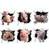 6 PCS Animal Wall Stickers Pig Hoisting Car Window Static Stickers(Pig 05)