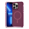For iPhone 13 Pro Shockproof MagSafe Armor PC Hybrid TPU Phone Case(Wine Red+Light Pink)
