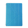 For iPad 9.7 (2018) & iPad 9.7 (2017) & iPad Air Silk Texture Horizontal Deformation Flip Leather Case with Three-folding Holder(Blue)