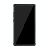 For Galaxy Note 10 Plus Tire Texture TPU + PC Shockproof Case with Holder(Black)