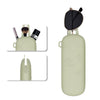 Magnetic Portable With Lanyard Sunglasses Protective Case Silicone Eyeglasses Storage Bag(Light Green)