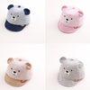 MZ7230 Bear Striped Pattern Soft Brim Caps Baby Cartoon Cotton Hats, Size: 46cm Adjustable(Gray)