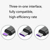 2 PCS ZZ034 USB To 8 Pin + USB-C / Type-C + Micro USB 3 In 1 Fast Charging Cable, Style: Mini-Silver