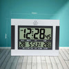 Large Screen LCD Wall Clock Minimalist Electronic Alarm Clock(Silver+Black)