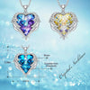 Women Fashion Angel Wings Crystals Heart Necklaces(Dark Angel)