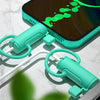 3 PCS Soft Washable Data Cable Silicone Case For Apple, Spec: USB (Mint Green)