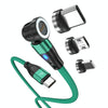 ENKAY PD60W Type-C to Type-C / 8 Pin / Micro USB Magnetic 540 Degrees Rotating Fast Charging Cable, Length:2m(Green)
