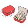 HN-001 PU Portable Ring Earring Necklace Jewelry Storage Box(Red)