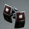 Laser Metal Brass Men Shirt Cufflinks, Color: Red back