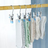 5pcs /Pack Stainless Steel Flat Clip With Hook Anti-Scratch Catch Laundry Drying Holder(Blue)