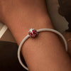 S925 Sterling Silver Zircon Luminous Seven-star Ladybug Silicone DIY Beads(SCC2735)