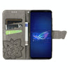 For Asus ROG Phone 6 Butterfly Love Flower Embossed Flip Leather Phone Case(Gray)