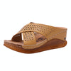 Thick-Bottomed Muffin Wedge Sandals, Shoe Size:40(Brown)
