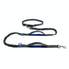 Reflective Double Handle Bungee Dog Lead with Waist Belt (Royal Blue)