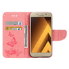 For Galaxy A5 (2017) / A520 Butterflies Embossing Horizontal Flip Leather Case with Holder & Card Slots & Wallet & Lanyard (Pink)