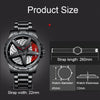 BINBOND D002 Car Hub Dial Multifunctional Waterproof and Wear-resistant Men's Watch(White Net-White-Red)