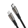 DUZZONA  A5 PD 20W USB-C/Type-C to 8 Pin Transparent Fast Charging Data Cable, Length: 1m(Black)
