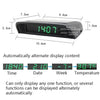 Solar Night Light Car Clock Automotive Electronic Clock Temperature Time+Date+Week+Temperature(Warm Light)