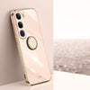 For vivo V40 Lite 5G XINLI Straight Edge 6D Electroplate TPU Phone Case with Ring Holder(Pink)