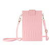 Stone Texture Card Holder Mobile Phone Bag with Long Strap(Pink)