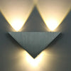 3W Aluminum Triangle Wall Lamp Home Lighting Indoor Outdoor Decoration Light, AC 85-265V(Mixed Colour Light)