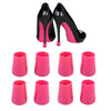 4 Pairs Noise Cancelling Heel Covers Anti-Slip High Heels Protective Caps, Size:M(Rose Red)