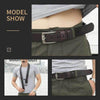BULL CAPTAIN 01 Pin Buckle Thickened Cowhide Wear-Resistant Belt, Length: 115cm (Burr Black)