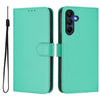 For Samsung Galaxy A26 5G Skin Feel Solid Color Leather Phone Case with Lanyard(Green)