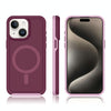For iPhone 13 Shockproof MagSafe Armor PC Hybrid TPU Phone Case(Wine Red+Light Pink)