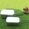 Outdoor Travel Camping Camping Lunch Box Portable Foldable Aluminum Lunch Box Retro Lunch Box Small, Style:Lunch Box And Steaming Rack And Folding Stove