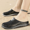 X902 Summer Beach Shoes Non-Slip Flip Llops Couple Slippers Men Hole Shoes, Size: 45(Black)