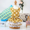 Cotton Pet Princess Skirt, Yellow Maple Leaf, L (Small Dog/Cat)