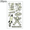 20 PCS Cartoon Spaceship Luminous Children Tattoo Stickers(Y-019)