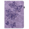 For Huawei MediaPad T5 10 inch Embossed Butterfly Pattern Horizontal Flip Leather Tablet Case(Purple)