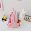 Kindergarten School Bag Plush Toy Children Cute Cartoon Backpack(With Hat Bunny Blue)