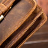 2034 Men Retro Leather Phone Waist Bag(Yellow Brown)